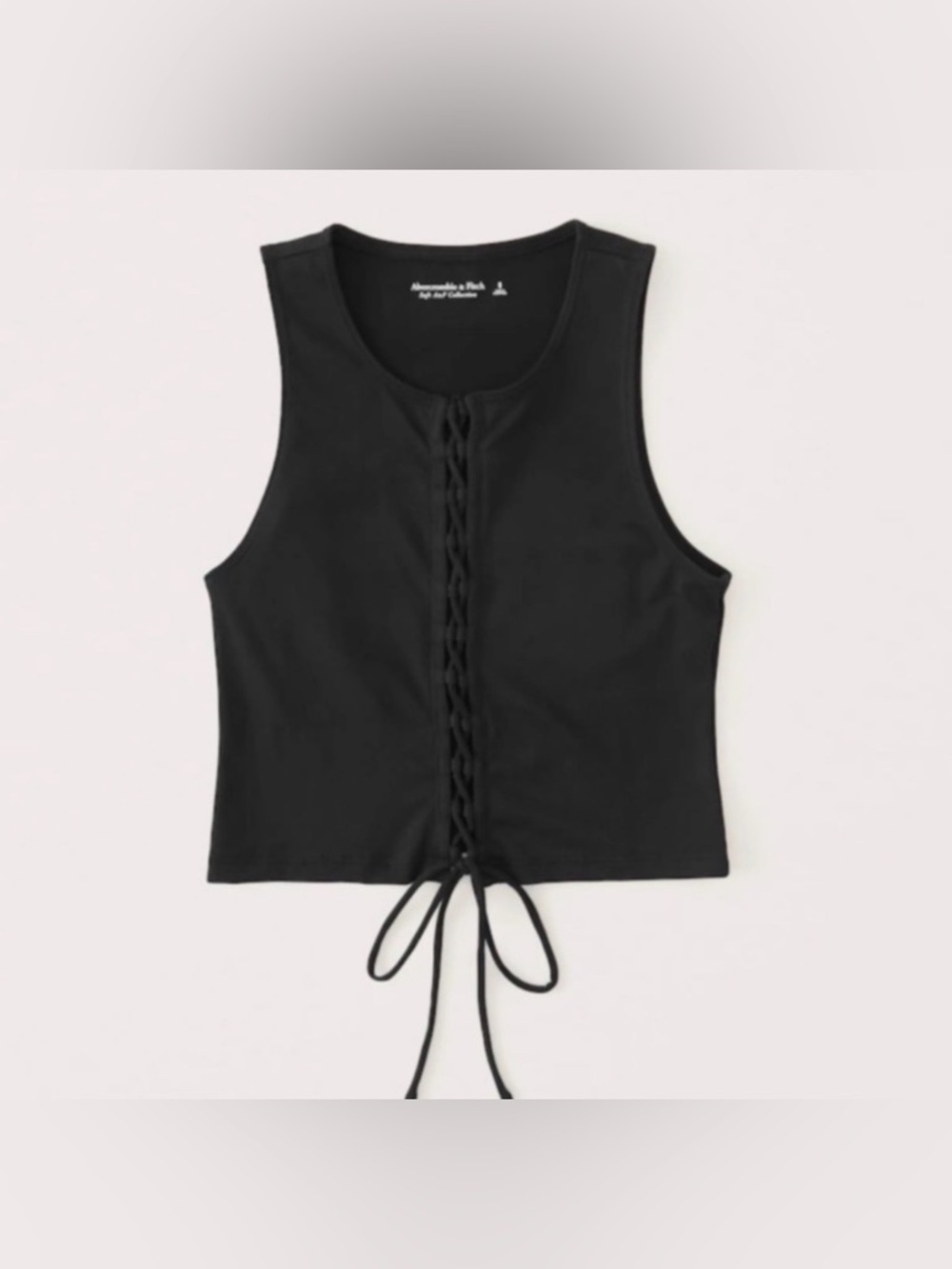 Abercrombie & Fitch Women's black Lace-Up Crop Top
